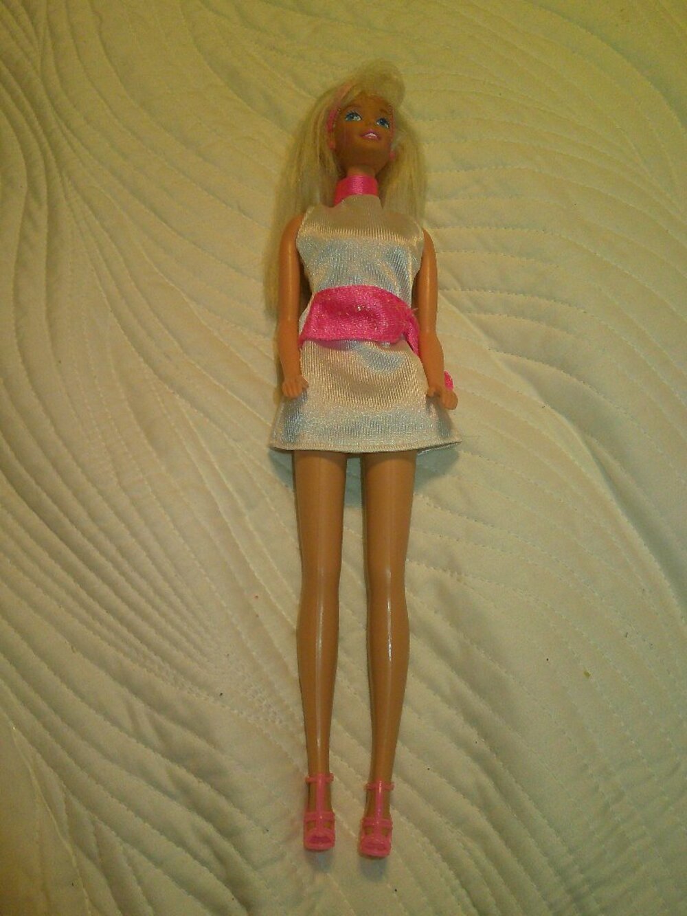 Barbie in White & Pink Dress, 90's Barbie